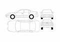 Blueprint Oldsmobile Alero 34 Sedan 2002 A4 Photo Print