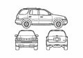 Blueprint Oldsmobile Bravada SUV 2003 A4 Photo Print