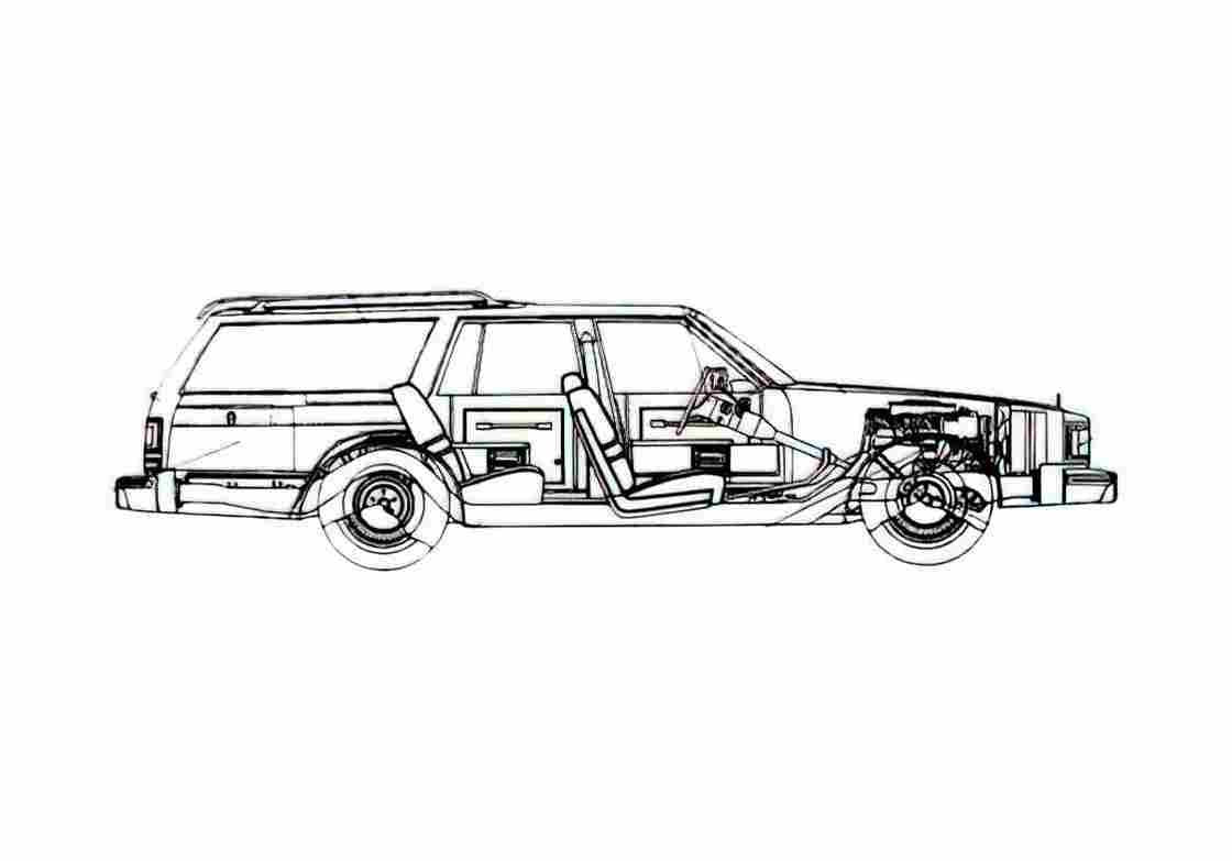 Blueprint Oldsmobile Custom Cruiser Wagon 1980 A4 Photo Print