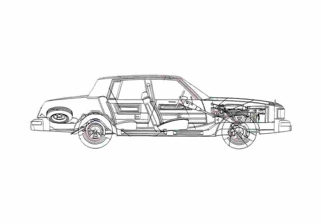 Blueprint Oldsmobile Cutlass Brougham Sedan 1981 A4 Photo Print