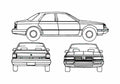 Blueprint Oldsmobile Cutlass Ciera Sedan 1989 A4 Photo Print
