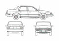 Blueprint Oldsmobile Cutlass Ciera Sedan 1992 A4 Photo Print