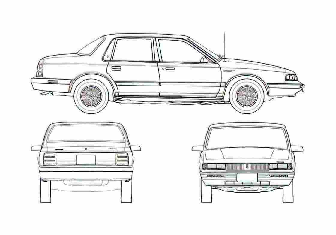 Blueprint Oldsmobile Cutlass Ciera Sedan 1992 A4 Photo Print