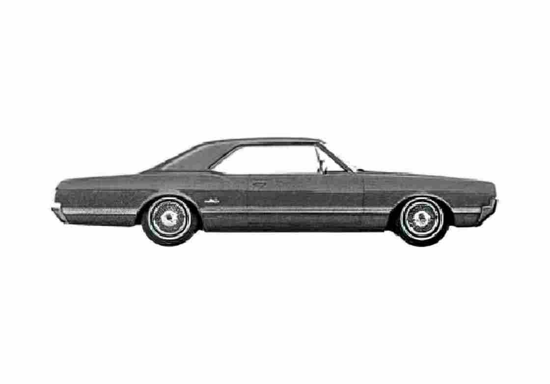 Blueprint Oldsmobile Cutlass Holiday Coupe 1966 A4 Photo Print