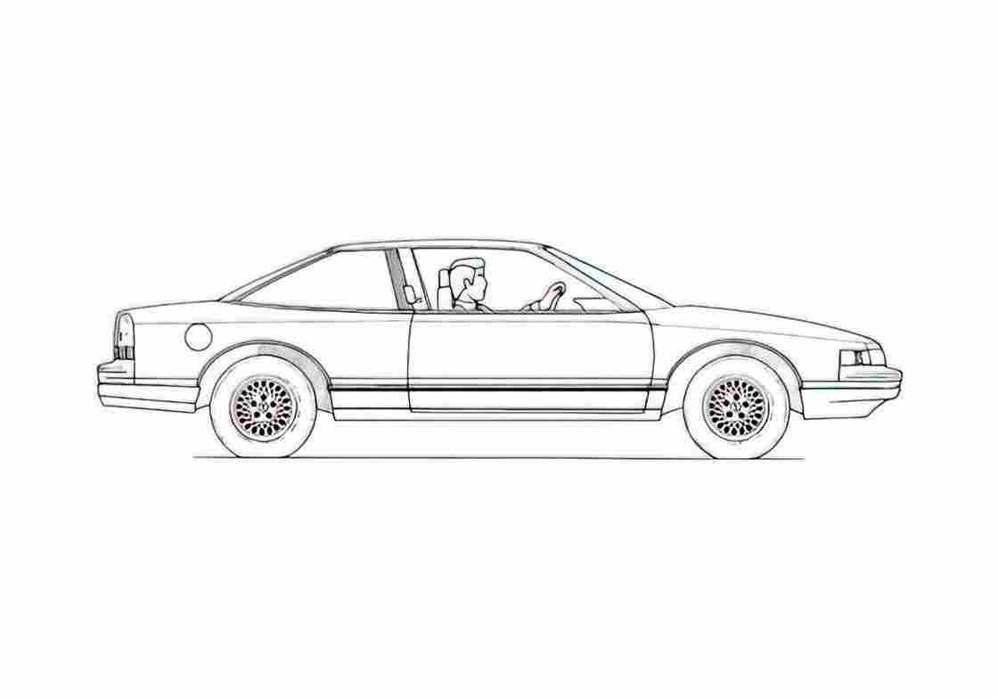 Blueprint Oldsmobile Cutlass Supreme Coupe 1988 A4 Photo Print