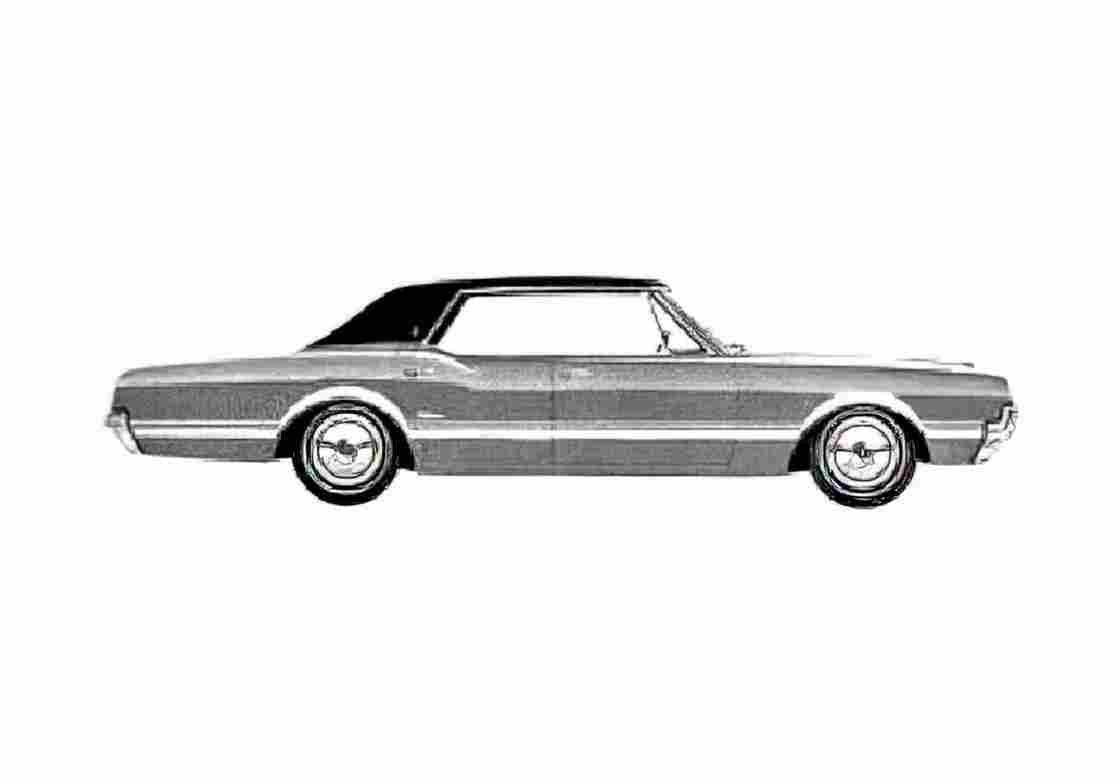 Blueprint Oldsmobile Cutlass Supreme Hardtop Sedan 1966 A4 Photo Print