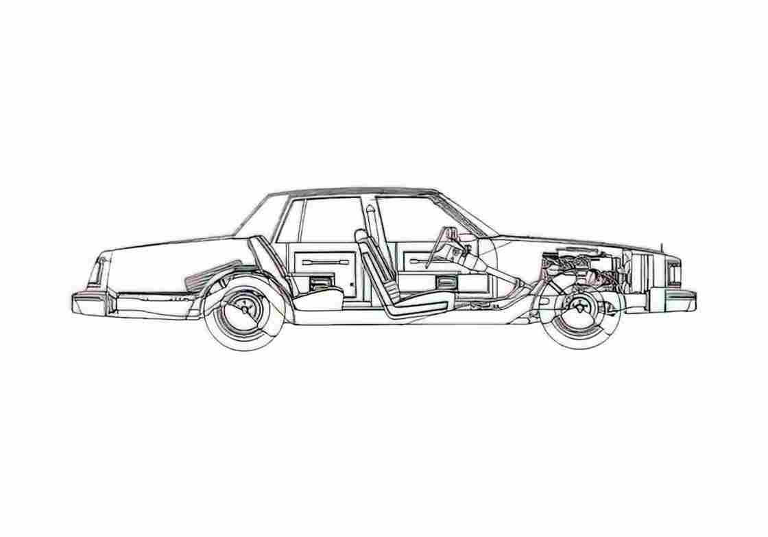 Blueprint Oldsmobile Delta 88 4 door Sedan 1980 A4 Photo Print