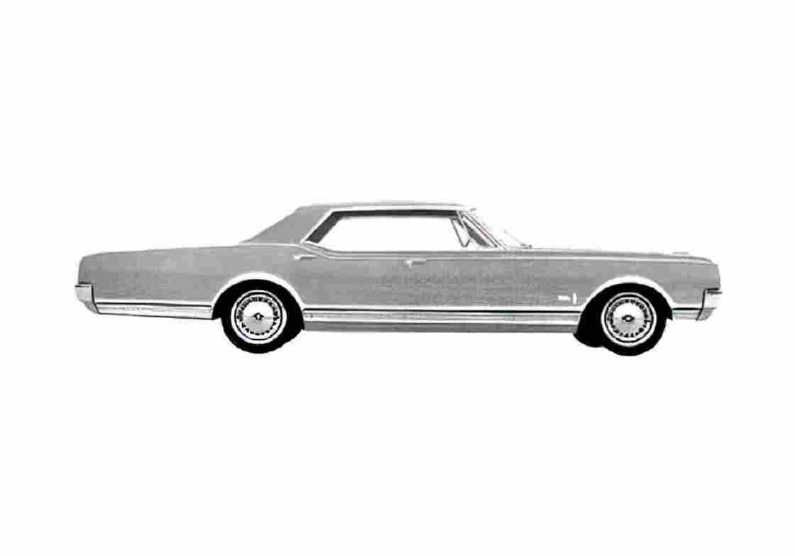 Blueprint Oldsmobile Delta 88 Holiday Sedan 1965 A4 Photo Print