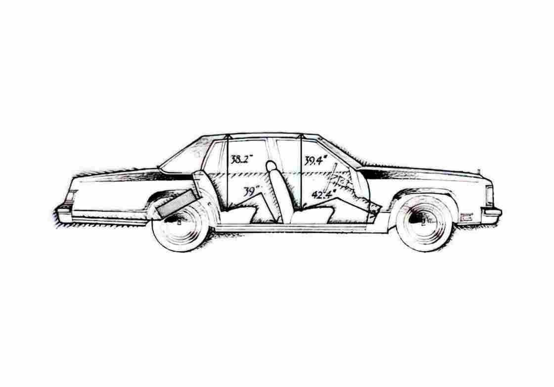 Blueprint Oldsmobile Delta 88 Sedan 1979 A4 Photo Print