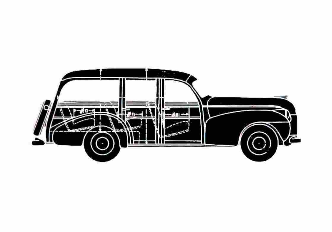 Blueprint Oldsmobile Deluxe Wagon 1940 A4 Photo Print