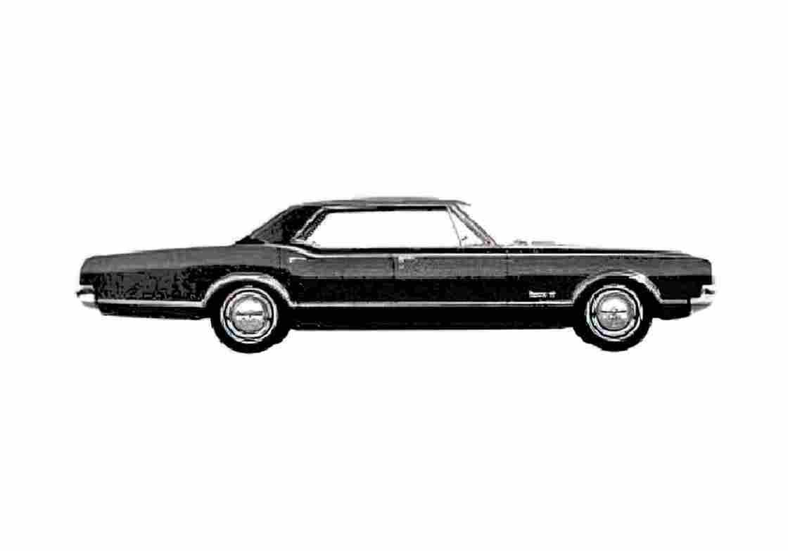 Blueprint Oldsmobile Dynamic 88 Holiday Sedan 1966 A4 Photo Print