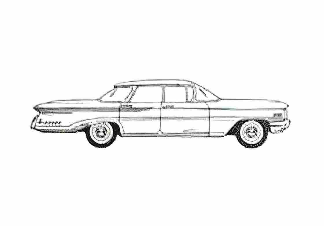 Blueprint Oldsmobile Eight Sedan 1960 A4 Photo Print