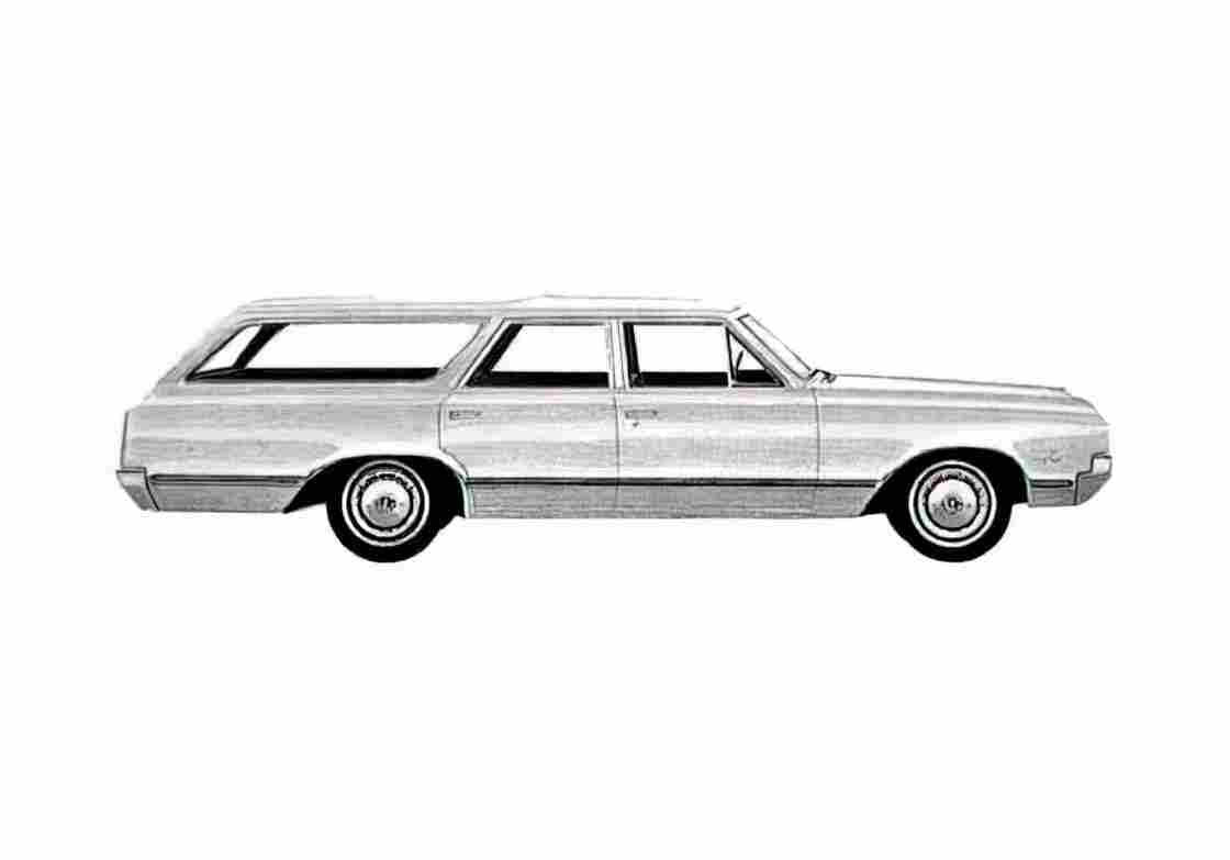 Blueprint Oldsmobile F85 Deluxe Station Wagon 1965 A4 Photo Print