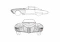 Blueprint Oldsmobile Golden Rocket Coupe 1956 A4 Photo Print