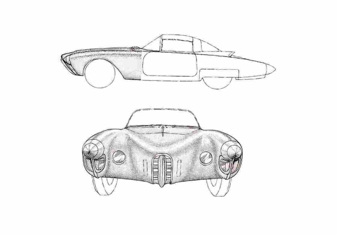 Blueprint Oldsmobile Golden Rocket Coupe 1956 A4 Photo Print