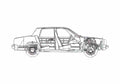 Blueprint Oldsmobile Omega Sedan 1981 A4 Photo Print