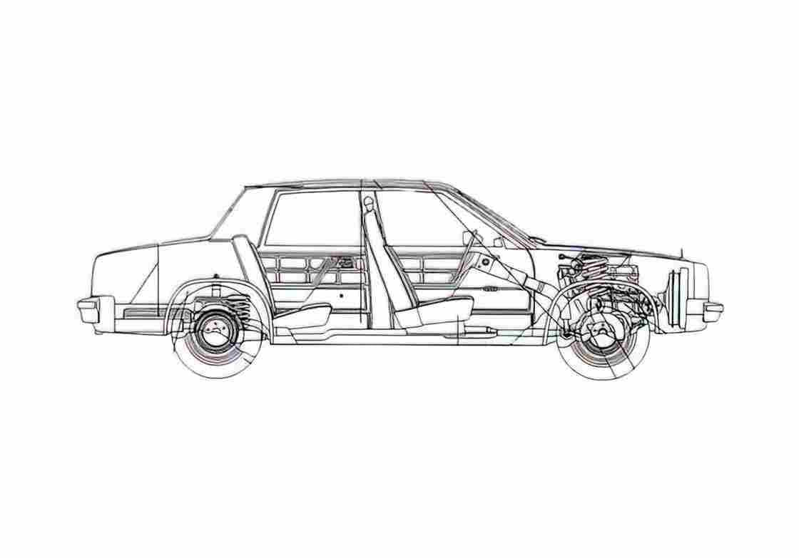 Blueprint Oldsmobile Omega Sedan 1981 A4 Photo Print