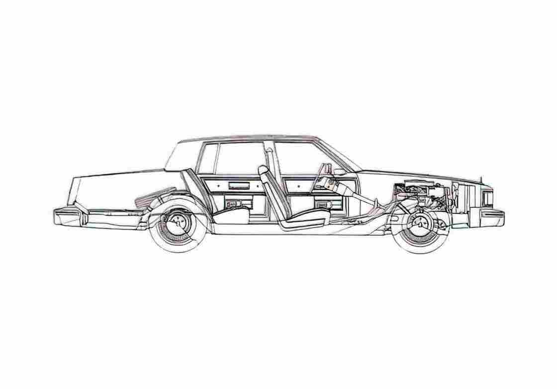 Blueprint Oldsmobile Regency 4 door Sedan 1980 A4 Photo Print