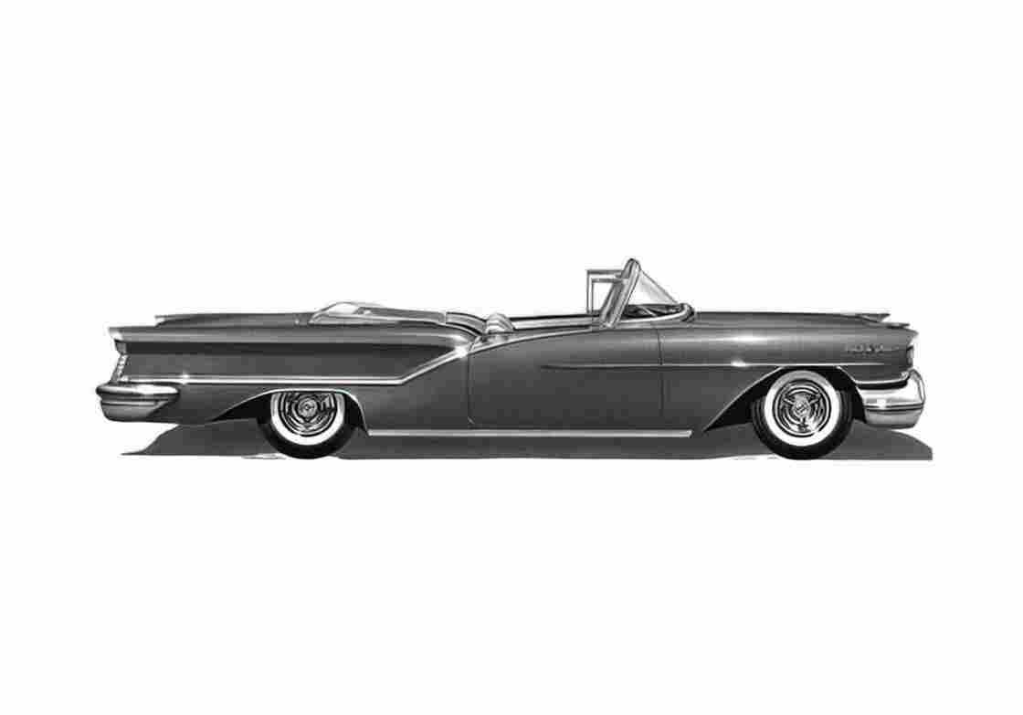Blueprint Oldsmobile Starfire 98 Convertible Cabriolet 1957 A4 Photo Print