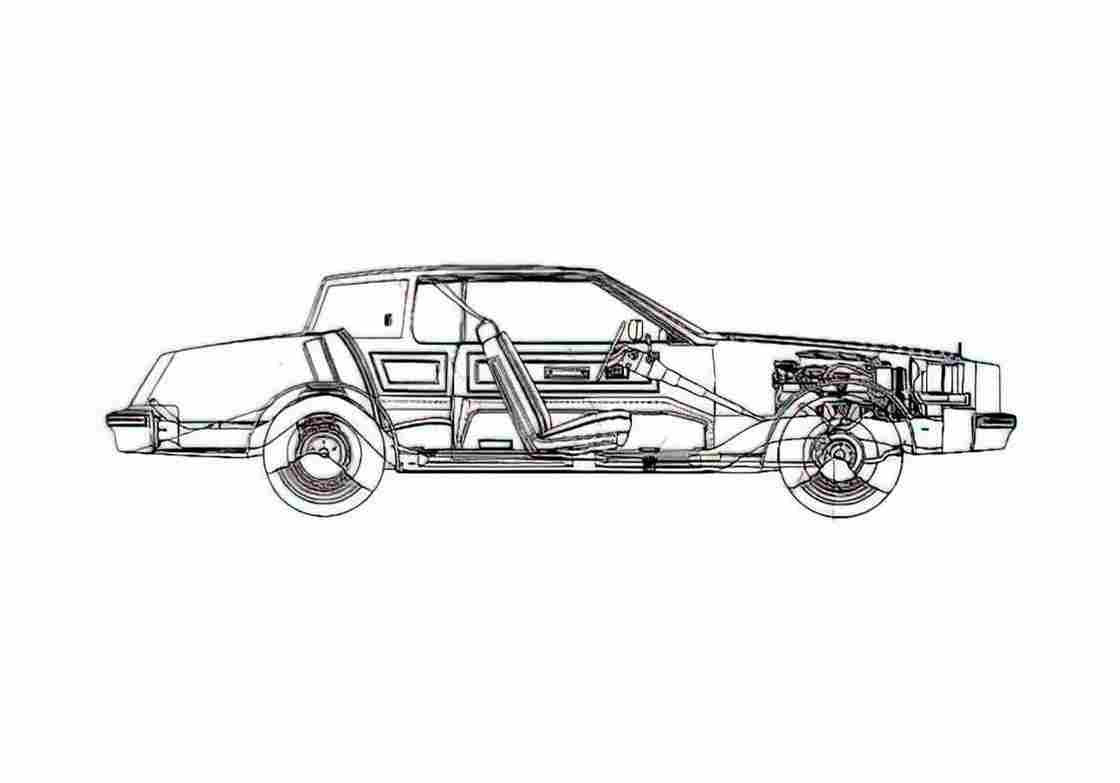 Blueprint Oldsmobile Tornado Coupe 1980 A4 Photo Print