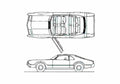 Blueprint Oldsmobile Toronado Coupe 1966 A4 Photo Print