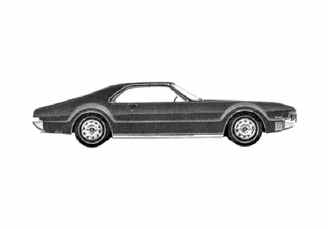 Blueprint Oldsmobile Toronado Deluxe Coupe 1966 A4 Photo Print