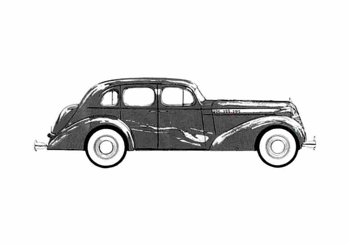 Blueprint Oldsmobile Touring Sedan 1936 A4 Photo Print