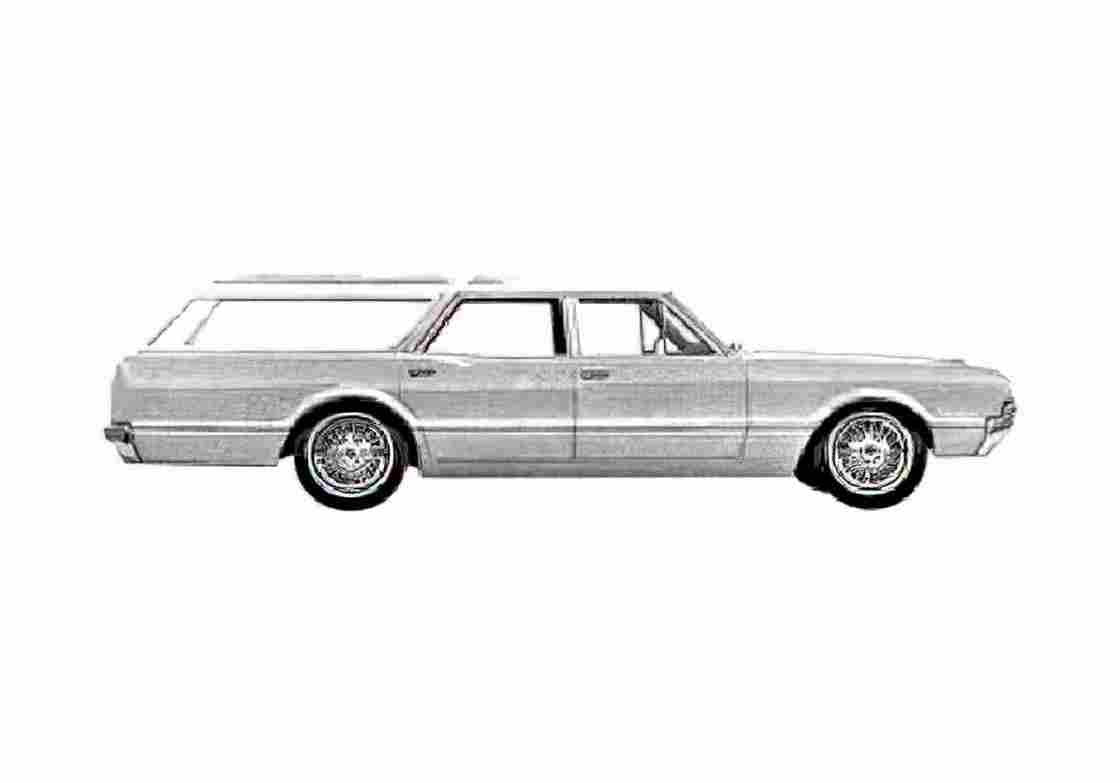 Blueprint Oldsmobile Vista Cruiser Wagon 1966 A4 Photo Print