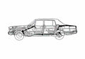 Blueprint Opel Admiral B Sedan 1964 A4 Photo Print