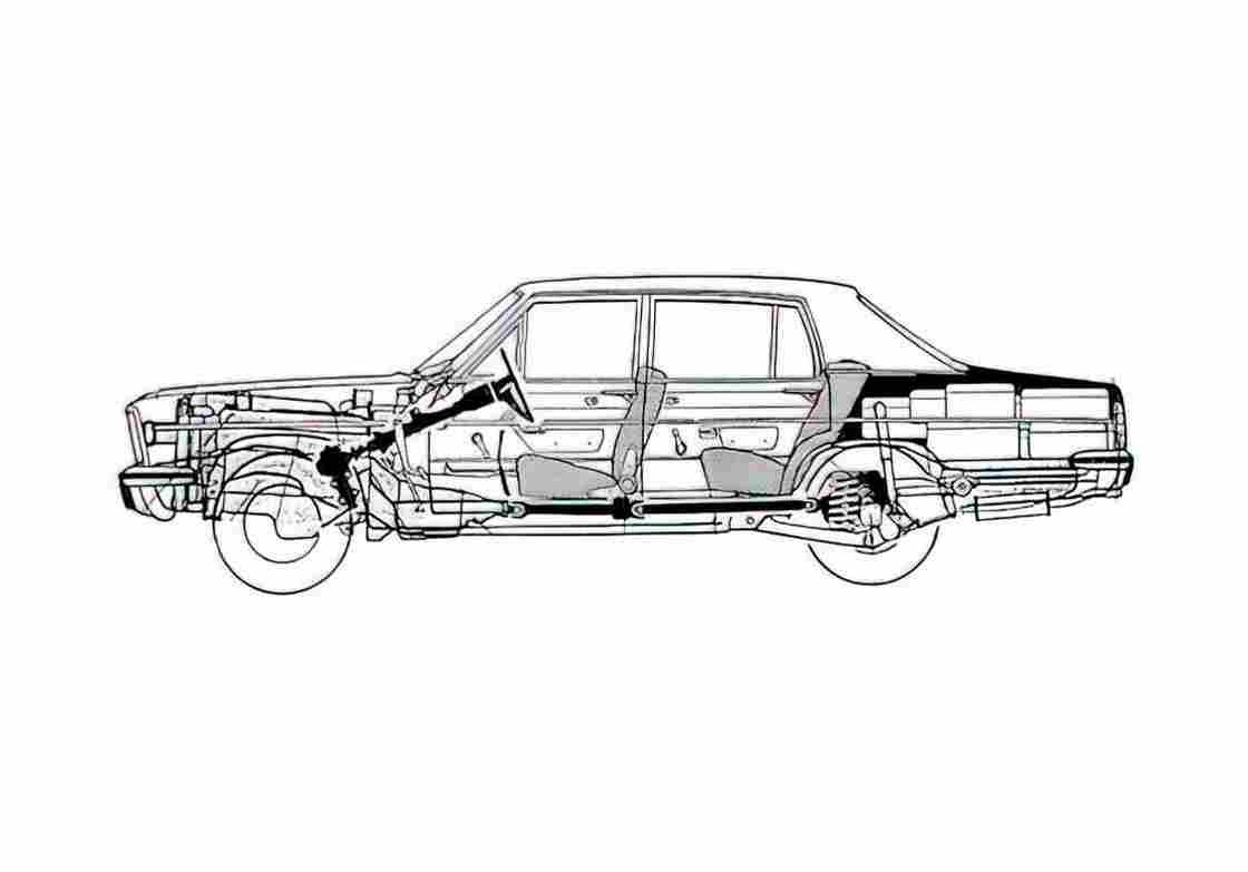Blueprint Opel Admiral B Sedan 1964 A4 Photo Print