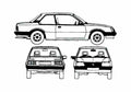 Blueprint Opel Ascona 2 door Sedan 1982 A4 Photo Print