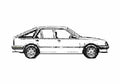 Blueprint Opel Ascona 5 door Hatchback 1982 A4 Photo Print