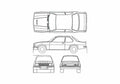 Blueprint Opel Ascona B 2 door Sedan 1975 A4 Photo Print