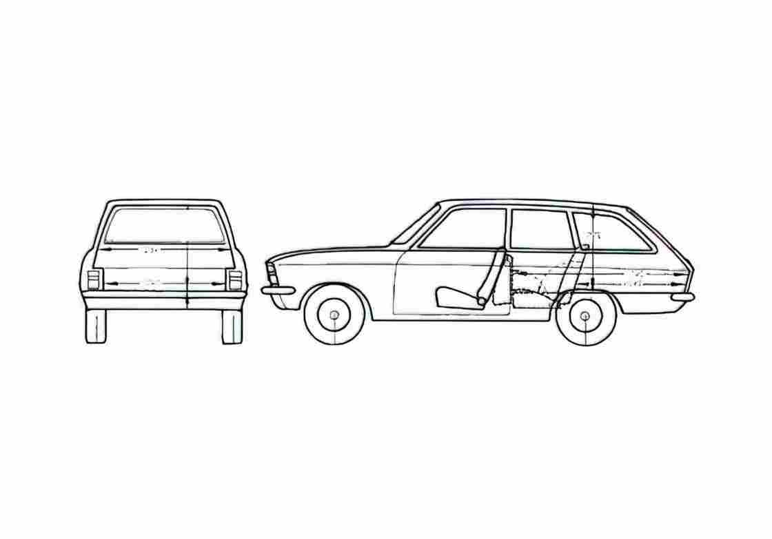 Blueprint Opel Ascona Wagon 1972 A4 Photo Print