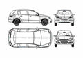 Blueprint Opel Astra 5 door Hatchback 2004 A4 Photo Print