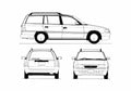 Blueprint Opel Astra Caravan GL Wagon 1994 A4 Photo Print