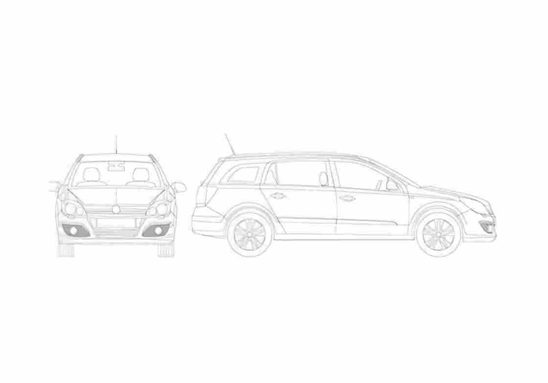 Blueprint Opel Astra Caravan Wagon 2008 A4 Photo Print