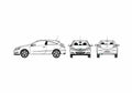 Blueprint Opel Astra GTC Hatchback 2005 A4 Photo Print