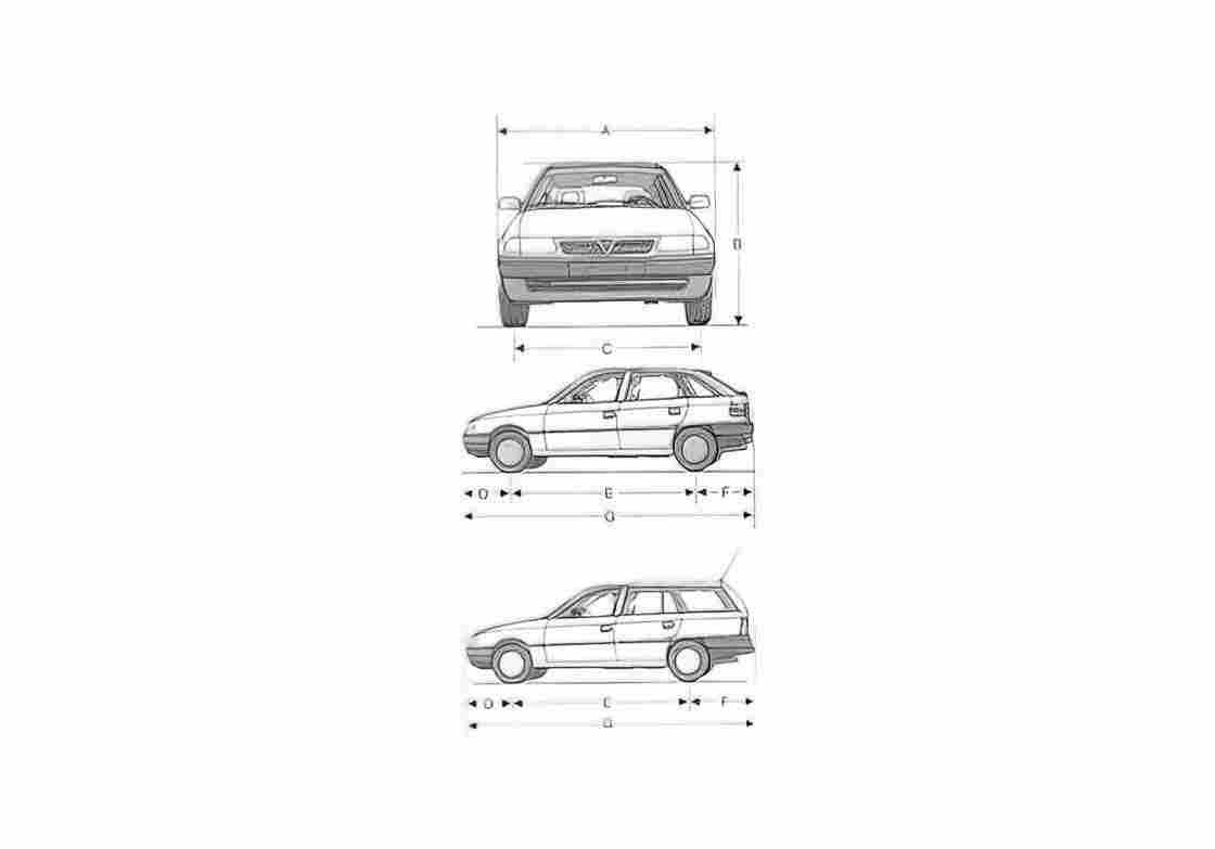 Blueprint Opel Astra Hatchback 1995 A4 Photo Print