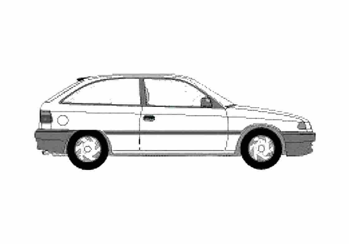 Blueprint Opel Astra Hatchback 2003 A4 Photo Print