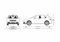 Blueprint Opel Astra Hatchback 2007 A4 Photo Print