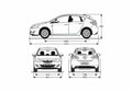 Blueprint Opel Astra Hatchback 2010 A4 Photo Print