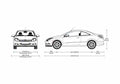 Blueprint Opel Astra Twintop Coupe 2007 A4 Photo Print