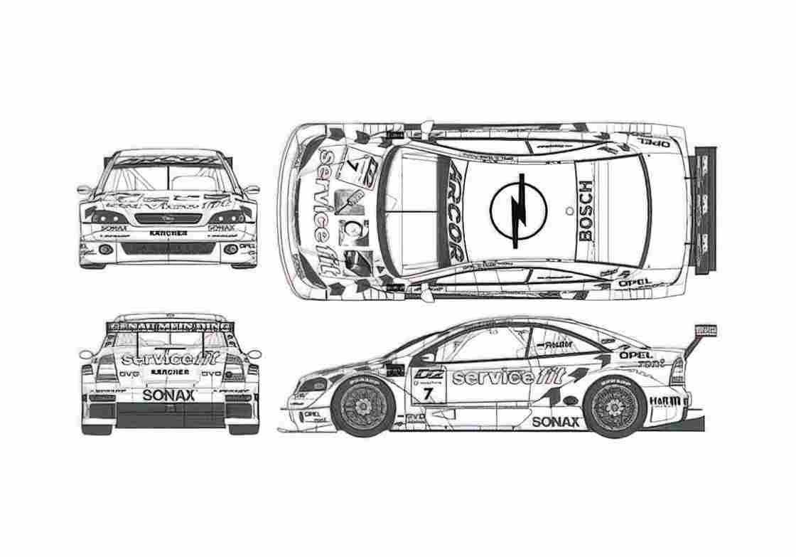 Blueprint Opel Astra V8 DTM Coupe A4 Photo Print
