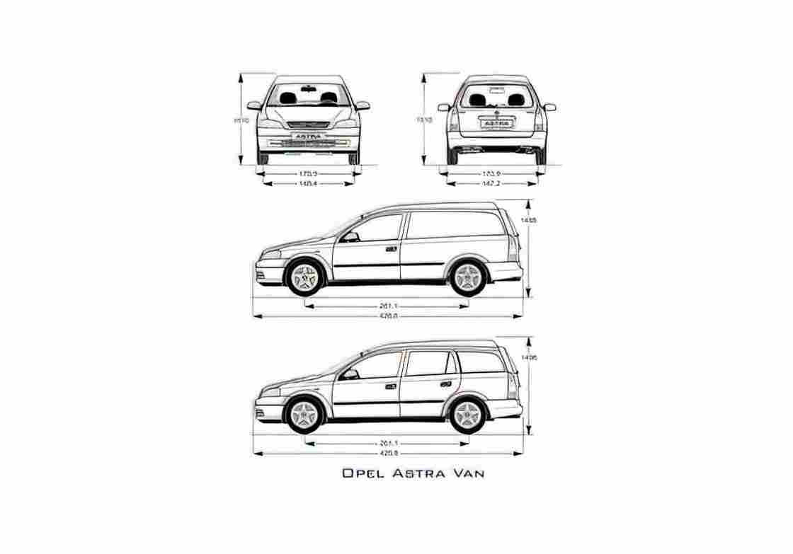 Blueprint Opel Astra Van 2005 A4 Photo Print