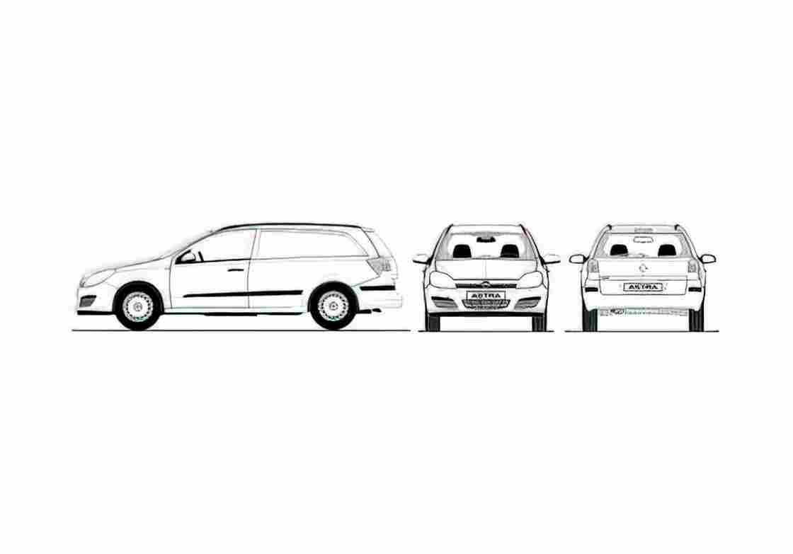 Blueprint Opel Astra Van 2008 A4 Photo Print