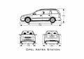 Blueprint Opel Astra Wagon 2005 A4 Photo Print