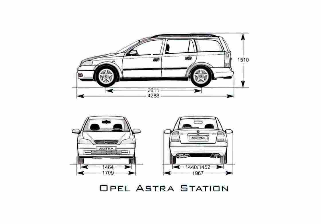 Blueprint Opel Astra Wagon 2005 A4 Photo Print