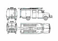 Blueprint Opel Blitz 1.5t Fire Truck 1957 A4 Photo Print