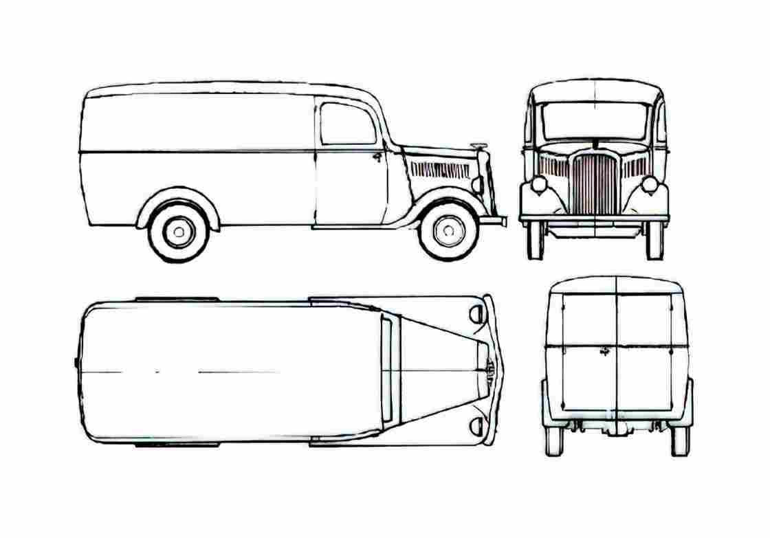 Blueprint Opel Blitz 1.5t Van 1932 A4 Photo Print